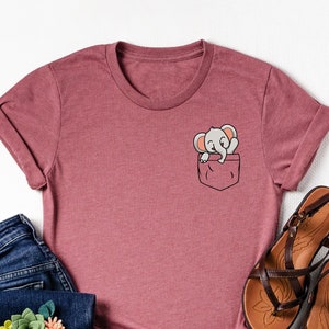 Pocket Elephant Shirt, Baby Elephant Shirt, Pretty Elephant Tshirt, Elephant Lover Tshirt, Elephant Birthday Shirt, Elephant Mom Shirt, Gift