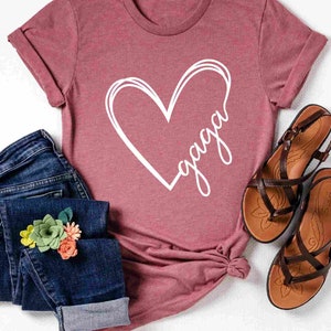 Gaga heart shirt, Gaga  Shirt, Gaga Birthday Gift, Best Gaga shirt, Mother&#39;s Day Tshirt, Gift for gaga, Grandma shirt, Gift for grandma