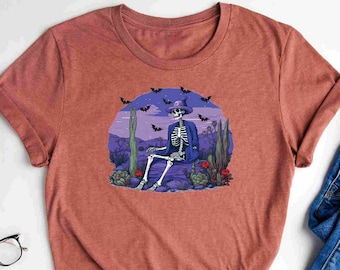 Halloween Western Skeleton Shirt, Cowboy Halloween Shirt, Cowgirl Western Shirt, Howdy Skeleton Shirt, Spooky Western Tee, Western Halloween