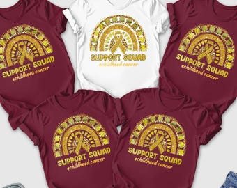 Support Squad Childhood Cancer Shirt ,Child Cancer Team Tee, Gold Ribbon Tee, Family Survivor Cancer Shirt, Childhood Cancer Warrior Shirt