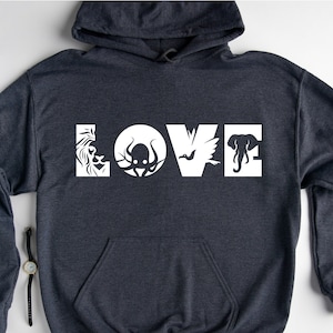 Love Hoodie, Animal Lover Hoodie, Animal Silhouette Hoodie, Nature Lover Hoodie, Environmentalist Hoodie, Funny Hoodie, Animal Rights Hoodie
