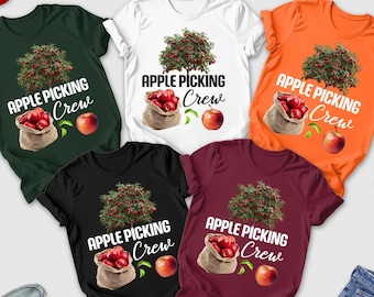 Camiseta de recolección de manzanas, cosecha de otoño, camisetas para amantes de las manzanas, ropa de agricultura, camiseta de recolección de manzanas en grupo, festival de otoño, camiseta de recolección de manzanas en equipo