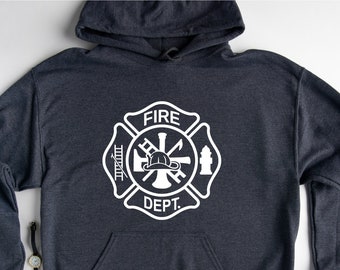 Firefighter Hoodie, Fire Department Hoodie, Gift For Fireman, Fire Department Logo Hoodie, Fire Fighter Gift, Fire Fighter Logo Hoodie