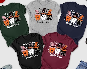 Halloween Dental Crew Shirt, Tech Halloween Shirt Gift, Dental Office Group, Funny Dental Hygienist Assistant, Dental Halloween Crew Shirt