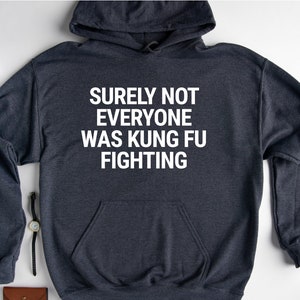 Surely Not Everyone Was Kung Fu Fighting Hoodie, Funny Fighting Hoodie, Sarcasm Hoodie, Birthday Gift, Kung Fu Hoodie, Funny Women&#39;s Hoodie