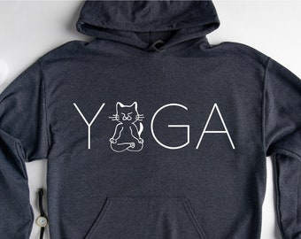 Yoga Cat Hoodie, Cat Lover Hoodie, Namaste Hoodie, Meditation Cat, Yoga Lover, Yogi Hoodie, Namastay In Bed Hoodie, Trending Gift