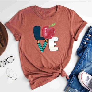 Teacher Love Shirt, Best Teacher Shirt, Teacher Life Shirt, Teacher School Shirt, Teacher Apple Shirt, School Vibes Shirt, Teacher Squad Tee