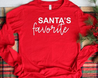 Santa's favorite Long Sleeve, Funny Christmas Shirt, Christmas T-shirts, Merry Christmas Shirt, Holiday Shirt, Merry Christmas Family Shirts