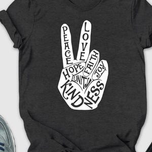 Peace Sign Shirt, Peace Hand Sign Apparel, Inspirational Shirt, World Peace Shirt, Show Peace Shirt, Peace Love Shirt, Inspiring Tee, Peace