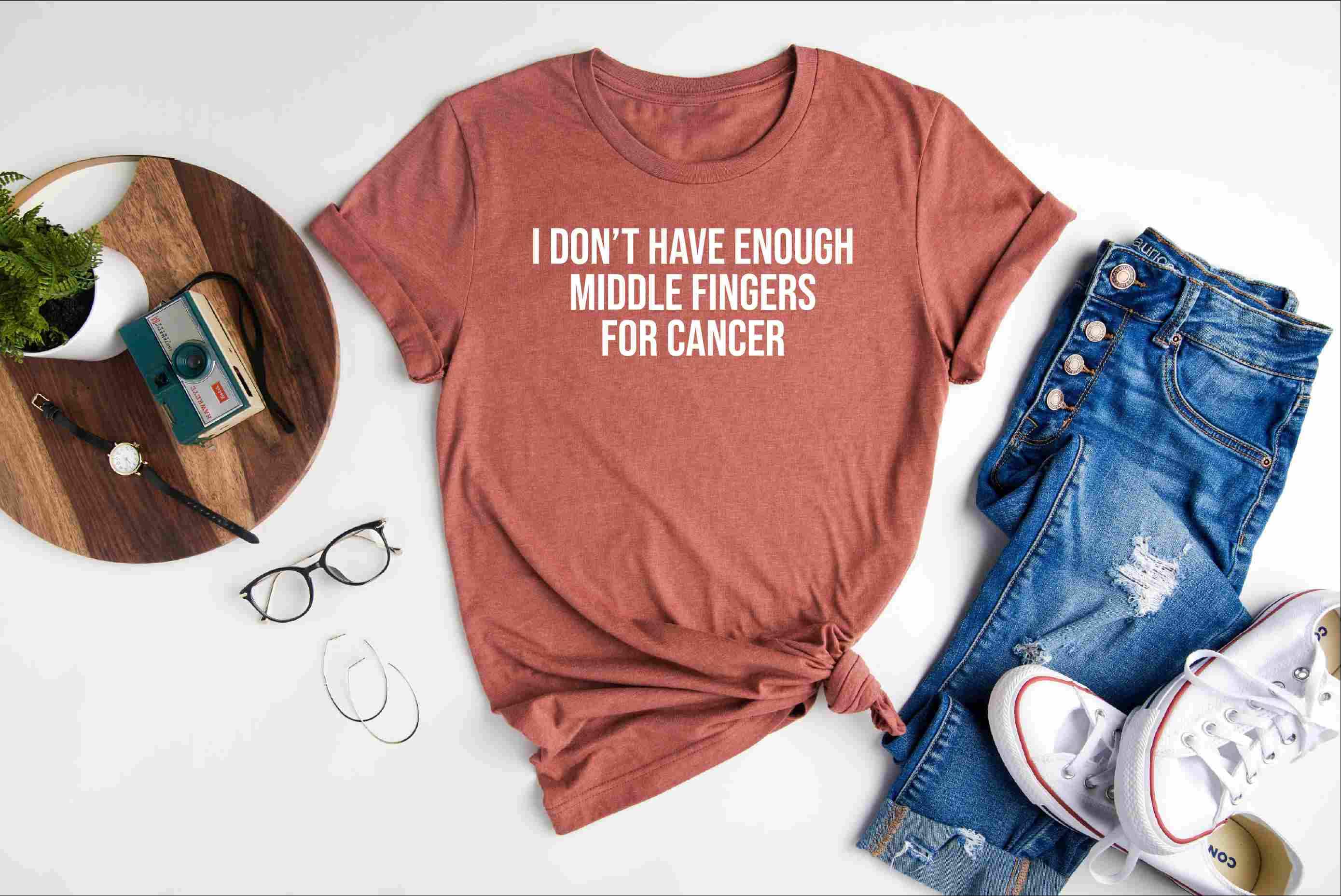 Funny Middle Finger Cancer Awareness T Shirt Tee Funny Middle Finger Cancer Awareness T Shirt Tee