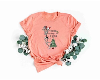 Its the Most Wonderful Time of the Year Shirt, Dancing Skeleton Shirt, Christmas Cheer Shirt, Funny Best Time Tee, Skeleton Xmas Shirt, Girl