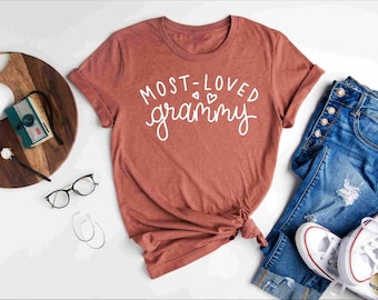 Most Loved Grammy, Gift for Grandma, Grandma Established Shirt, Grandma Shirt, Christmas Gift Grandma, Pregnancy Announcement Grandparents
