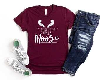 Merry Christmoose shirt, Moose shirt, Christmas Shirt,  Santa shirt, Merry Christmas Shirt, Christmas shirts, Christmas deer shirt