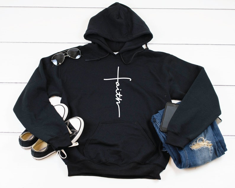 Faith Hoodie, Christian Hoodies, Christian Apparel, Christian Tees, Christian T-Shirts, Religious Clothing, Jesus Clothing, Religious Hoodie 