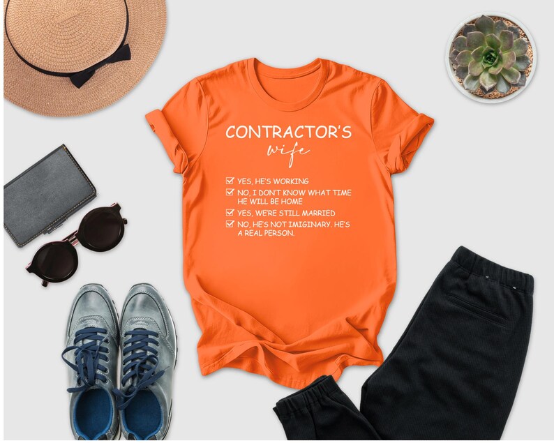 a variety of items, including a hat, sunglasses, a t-shirt, a pair of pants, a wallet, a phone, and a succulent plant, all arranged on a white background.