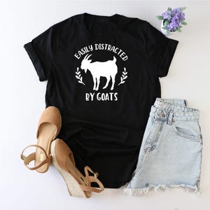 Easily distracted by goats shirt, Goat shirt, Goat lover shirt, Goat shirt, cute goat shirt, Goat Owner shirt, Farmer gift, Goat lover gift