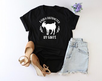 Easily distracted by goats shirt, Goat shirt, Goat lover shirt, Goat shirt, cute goat shirt, Goat Owner shirt, Farmer gift, Goat lover gift
