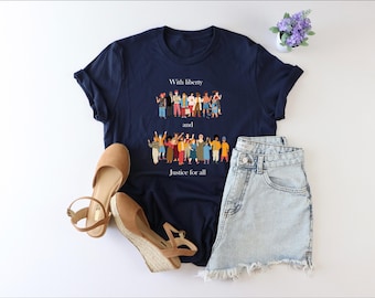 With Liberty And Justice For All Shirt, Fundemantal Rights Shirt, BLM Tshirt, Antiracism Shirt, Human Rights Shirt, Equality Shirt, LGBT Tee