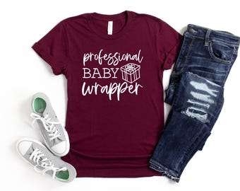 Professional baby wrapper shirt, Christmas nurse shirt, Merry Christmas Shirt, Christmas nursing shirt, NICU nurse, Nursing student shirt