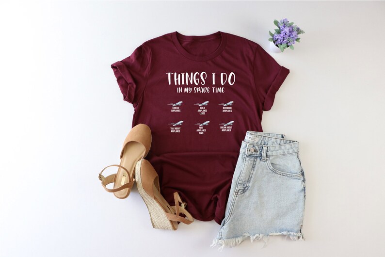 Airplane Shirt, Airplane Enthusiast Shirt, Travel Lover Shirt, Airplane Academy Shirt, Spare Time Tshirt, Gift For Aviator, Pilot Life Shirt image 2