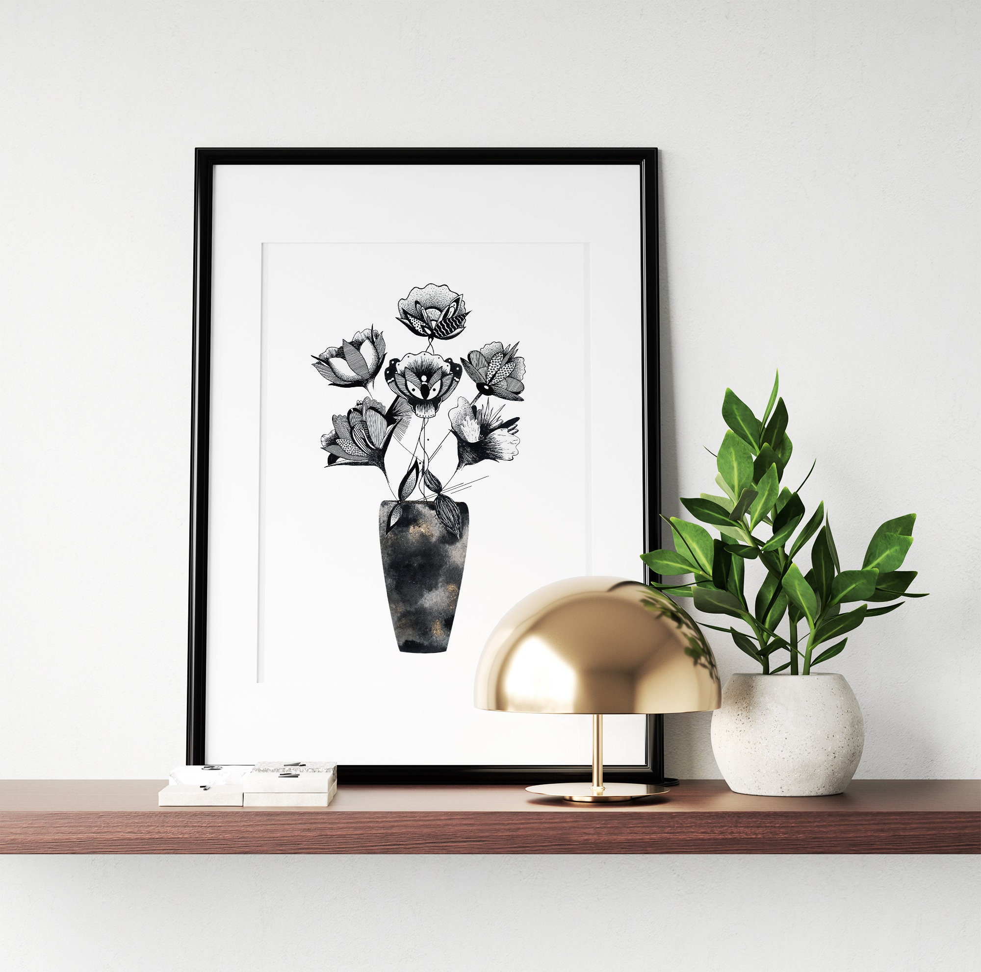 Flowers Art print Printable Wall Art of Abstract Flowers | Etsy