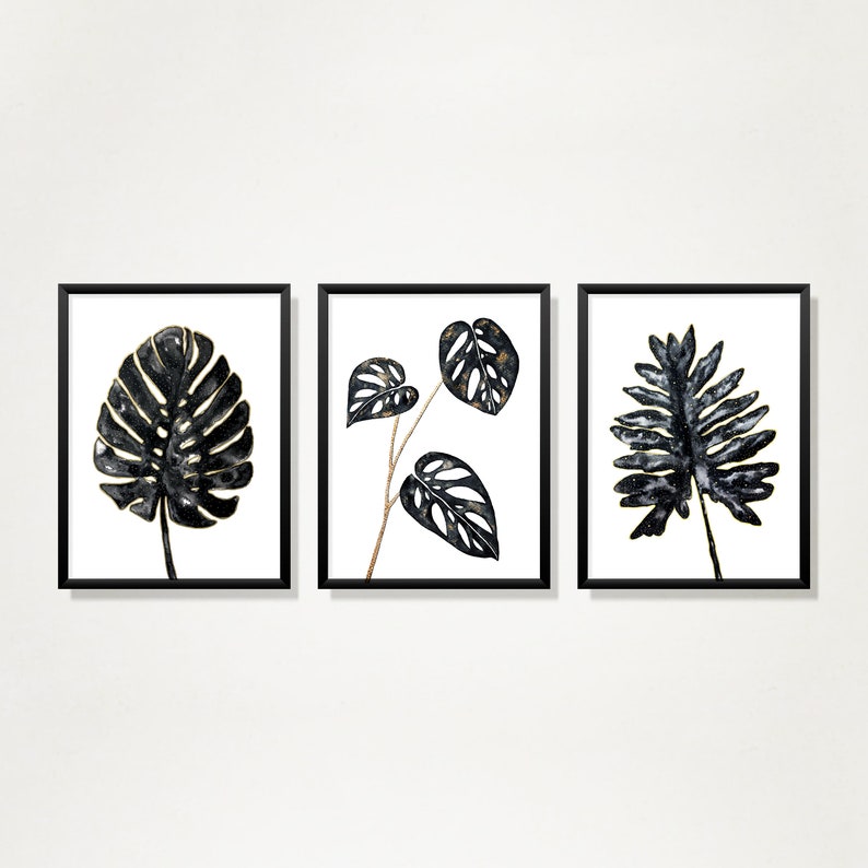 Printable Botanical Wall Art Set of 3 a Plants Prints Set With | Etsy