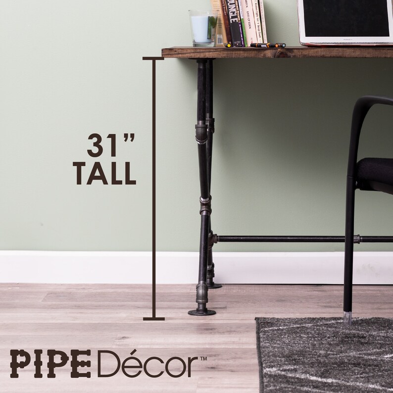 Industrial Pipe Desk Leg Set by Pipe Decor Modern Home Office Etsy