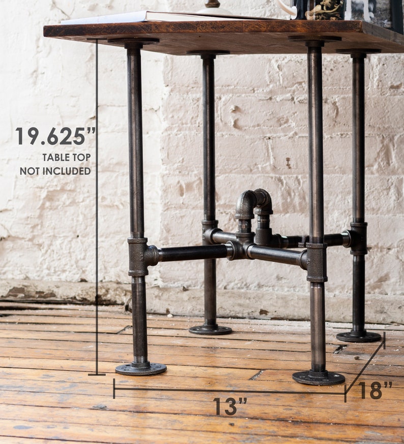 Industrial Pipe Decor Table Leg Set Rustic End Table Etsy