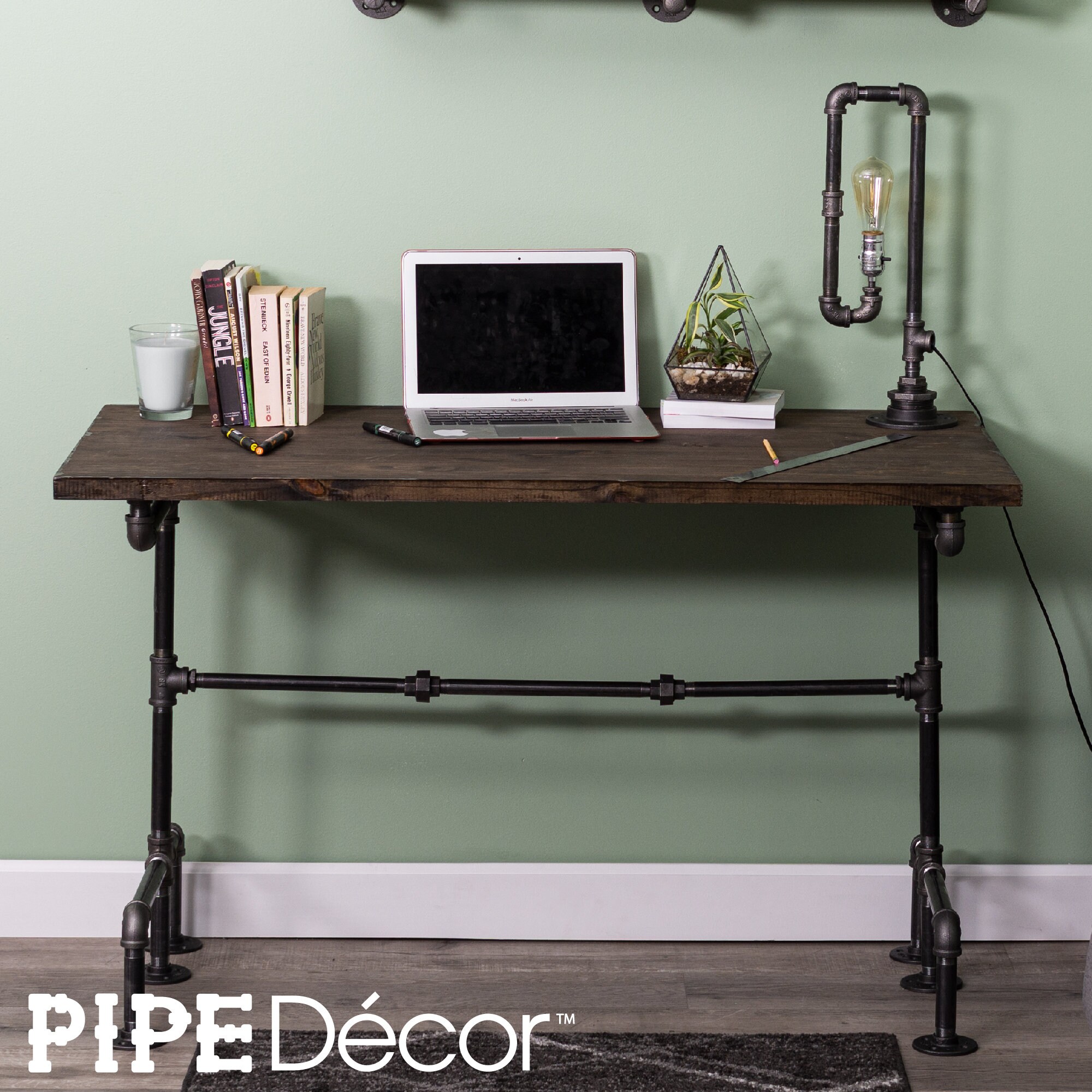 Industrial Pipe Desk Leg Set by Pipe Decor Modern Home Office Etsy