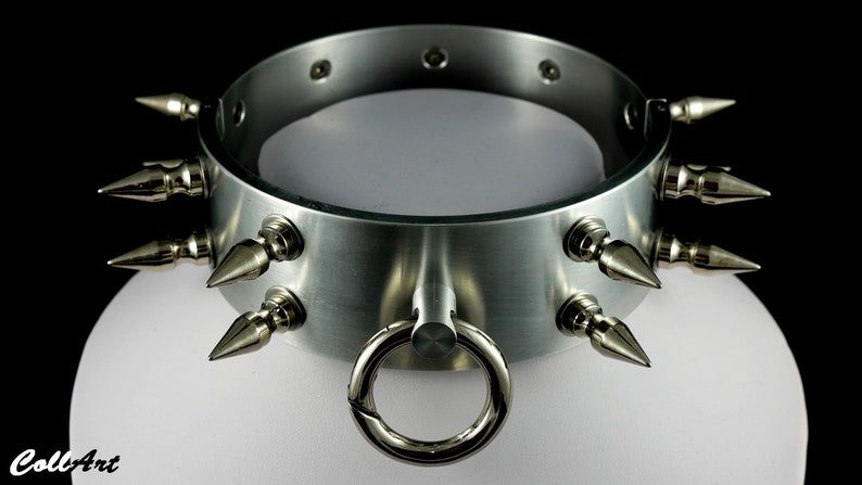 Exclusive Metal Bondage Spiked Collar O Ring Slave Collar Etsy