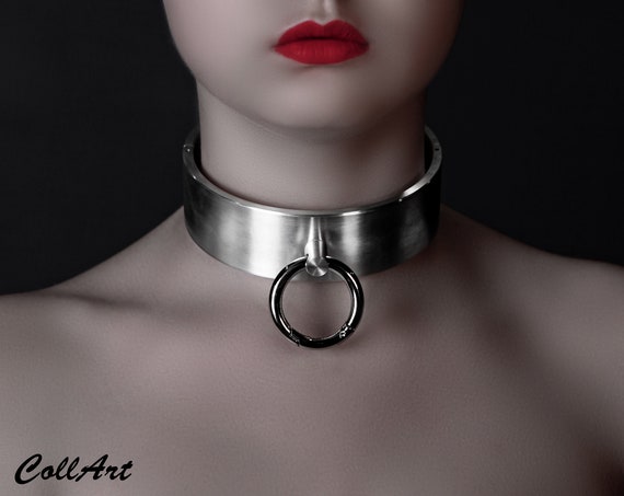 Metal O ring Collar for Female Bondage Choker for Men Slave O Ring