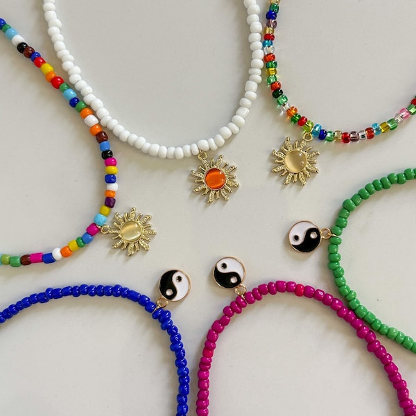 Sun & Yin Yang Beaded Necklaces