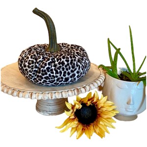 Extra Large Pumpkin Animal Print Snow Leopard Print Handmade Pumpkin Shabby Chic Farmhouse Decor DIY Party Tablescape Exotic Home Decor Chic