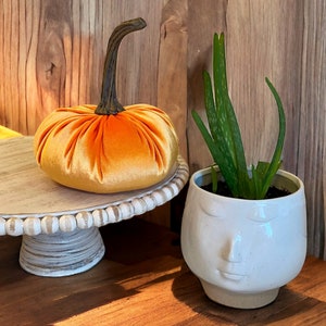 Home Decor Pumpkin Fall Wedding Centerpiece Modern Rustic Farmhouse Chic Thanksgiving Table Top Decor Large Orange Velvet Handmade Pumpkin