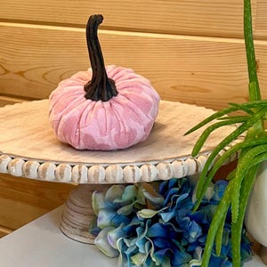 Pink Heart Embossed Mink Velvet Handmade Pumpkin Set of 3 Valentine's Day Centerpiece Spring Party Decor Gift Set for Mom Summer Home Decor image 4