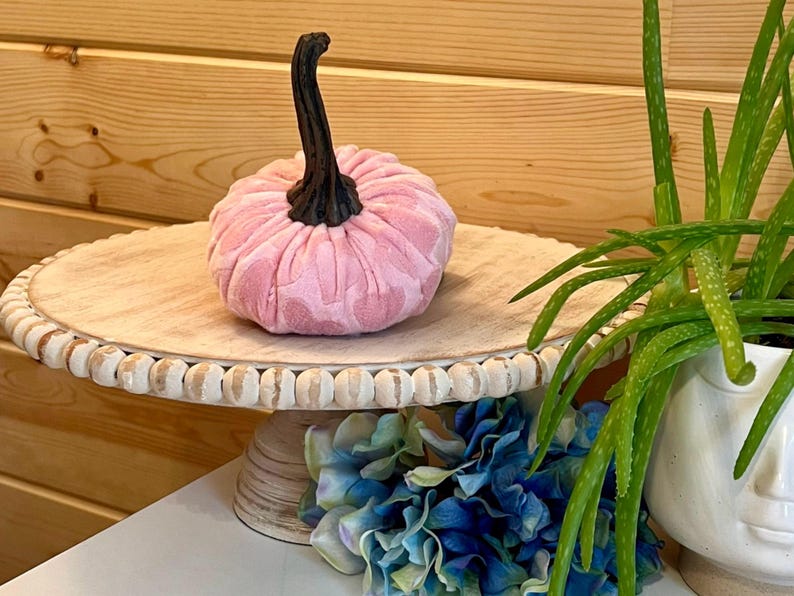 Pink Heart Embossed Mink Velvet Handmade Pumpkin Set of 3 Valentine's Day Centerpiece Spring Party Decor Gift Set for Mom Summer Home Decor image 4