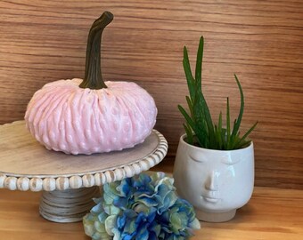 EXTRA LARGE Pumpkin Handmade PINK Nubby Mink Velvet Pumpkin Gift for Mom Rustic Farmhouse Thanksgiving Home Decor Barn Wedding Centerpiece