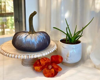 Velvet Pumpkin Fall Wedding Centerpiece Modern Rustic Wedding Decor Extra Large Silver Velvet Pumpkin Farmhouse Decor Home Decor Trend