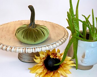 Small Velvet Handmade Pumpkin Avocado Green Luxe Barn Wedding Centerpieces Modern Rustic Decor Fall Wedding Centerpieces Best Selling Item