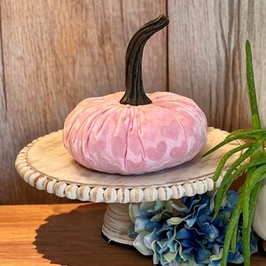 Pink Heart Embossed Mink Velvet Handmade Pumpkin Set of 3 Valentine's Day Centerpiece Spring Party Decor Gift Set for Mom Summer Home Decor image 3