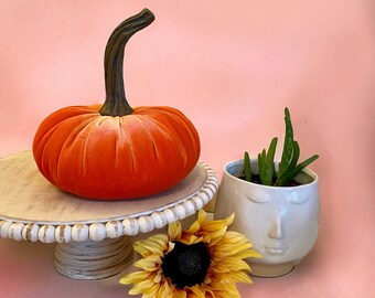 Extra Large Velvet Pumpkin Spice Pumpkin, Fall Wedding Centerpiece, Rustic Thanksgiving Home Decor, Farmhouse Chic Decor, Best Selling Item