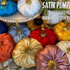 Wedding Centerpieces WHOLESALE/BULK Pricing Medium Satin Handcrafted Pumpkins Festive Event Decor DIY Wreath Supplies Chic Photo Shoot Props