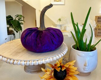 Crushed Velvet Purple Extra Large Pumpkin Decor Handmade Home Decoration Fall Centerpiece Thanksgiving Holiday Decor Autumn Gift for Host