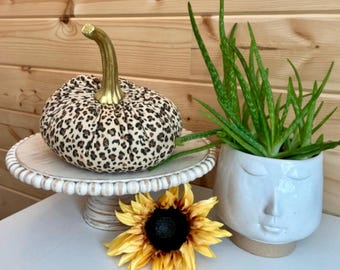 Animal Print Pumpkin Reception Centerpiece Anniversary Party Decor All Year Home Decor Trend Extra Large Leopard Sparkle Handmade Pumpkin