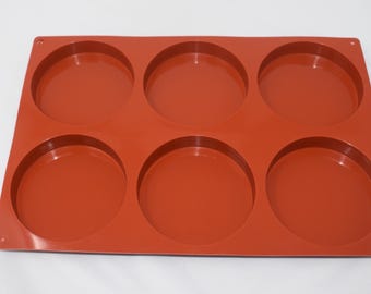 6 cavity 4inch round 1inch deep mold