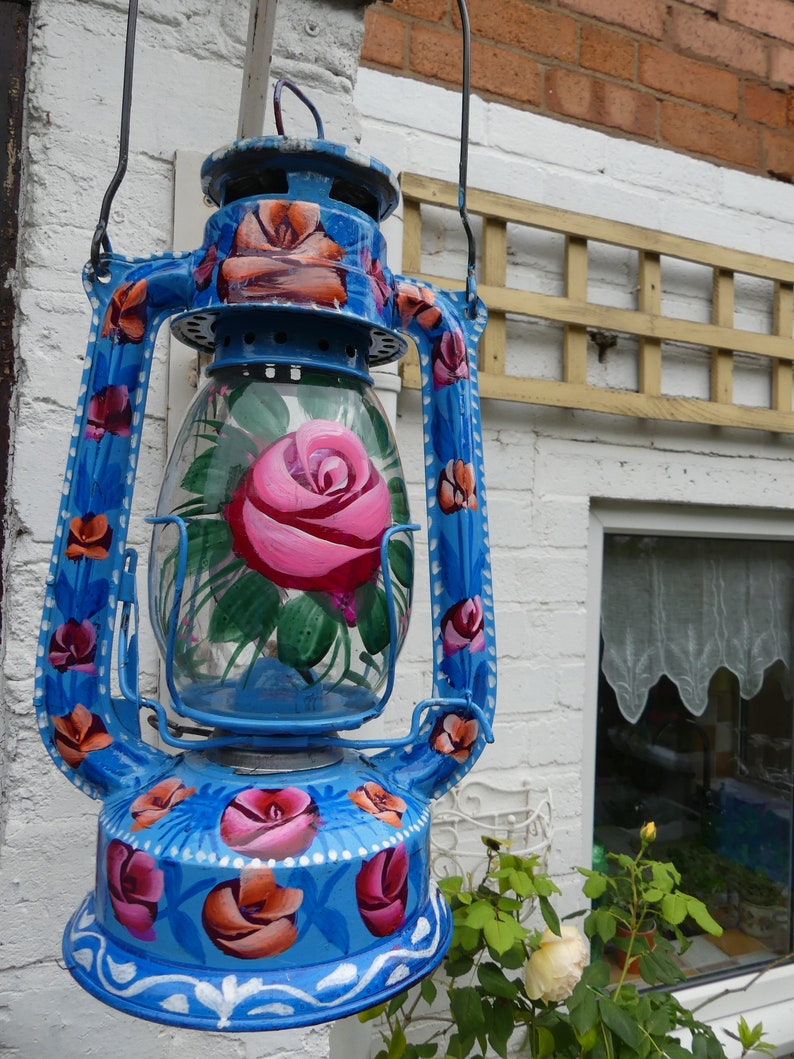 Beautiful Oil Burning Lanterns Handpainted in the Traditional Etsy