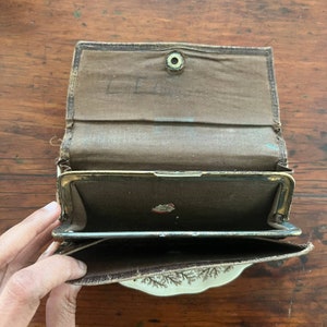 Antique Leather Wallet Clutch image 7