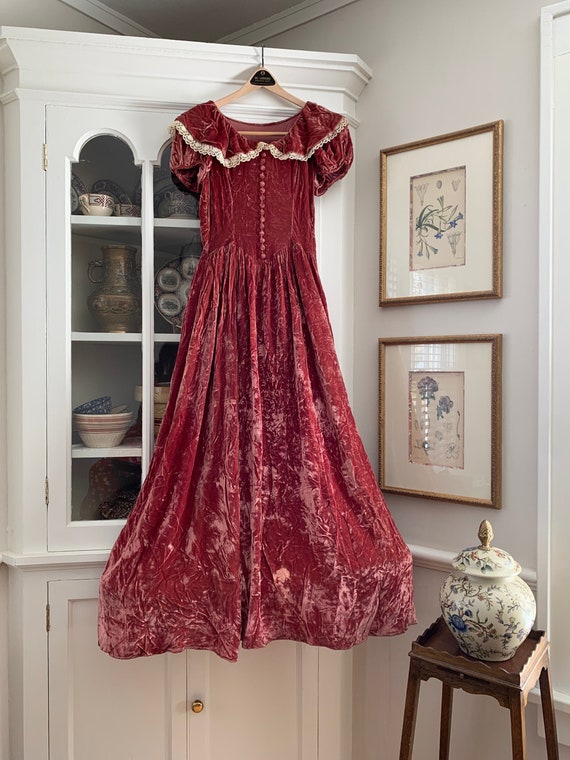 1930s Velvet Dress - Dusty Rose