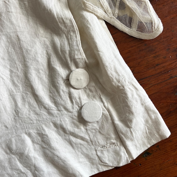 1910s/1920s Antique Linen and Lace Embroidered Dr… - image 10