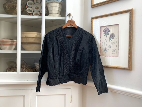Black Edwardian Beaded Skirt Jacket